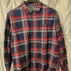 Woolrich Red and Blue Plaid Button Down Shirt